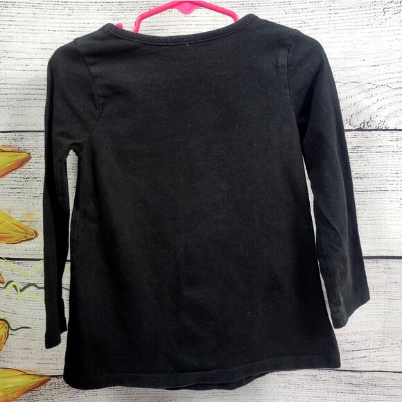 Healthtex Black Long Sleeve Top w/ Flower Graphic Size 3T - Picture 5 of 5